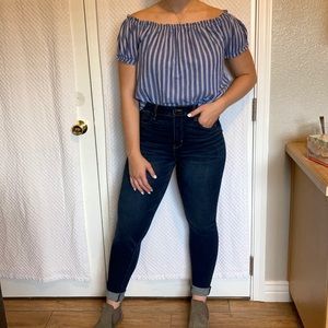 Cute blue and white striped blouse